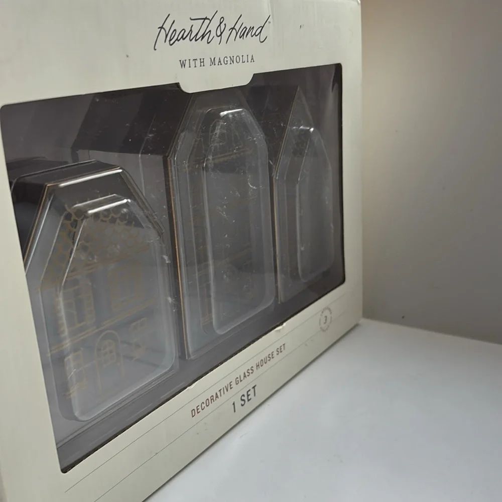Hearth & Hand Elegant Glass & Brass Gold House Decor Set of 3